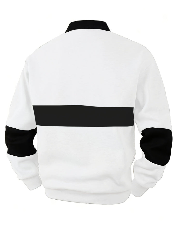 Color-Block Long Sleeve Polo Shirt
