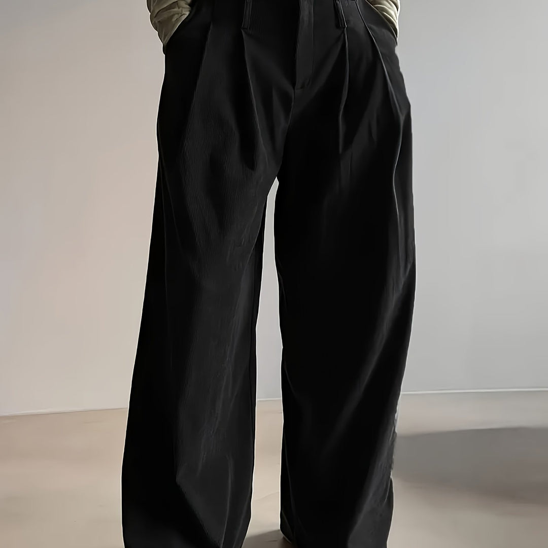 Pleated Wide-Leg Pants