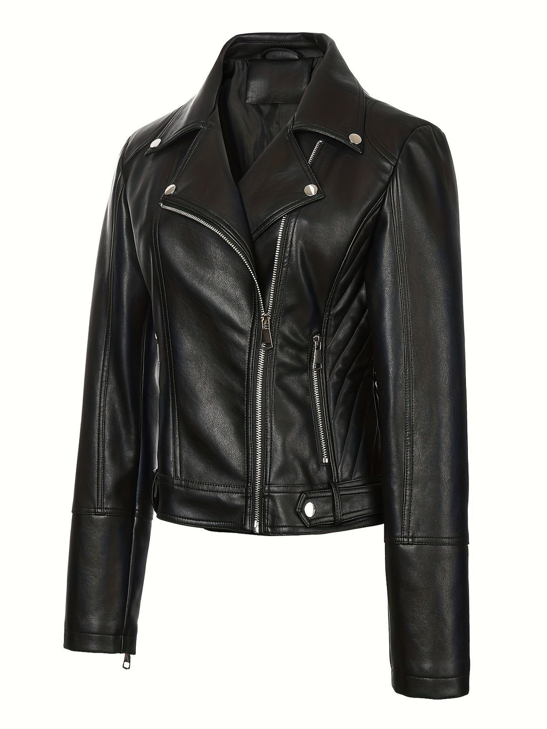 Sculpted Zip-Front Moto Jacket