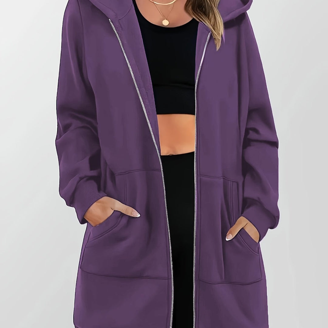 Longline Hooded Zip Jacket