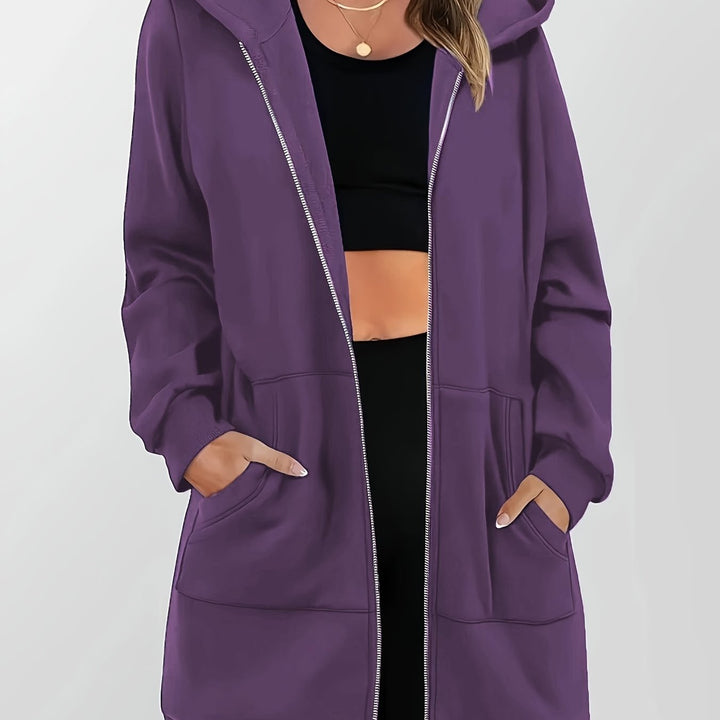 Longline Hooded Zip Jacket