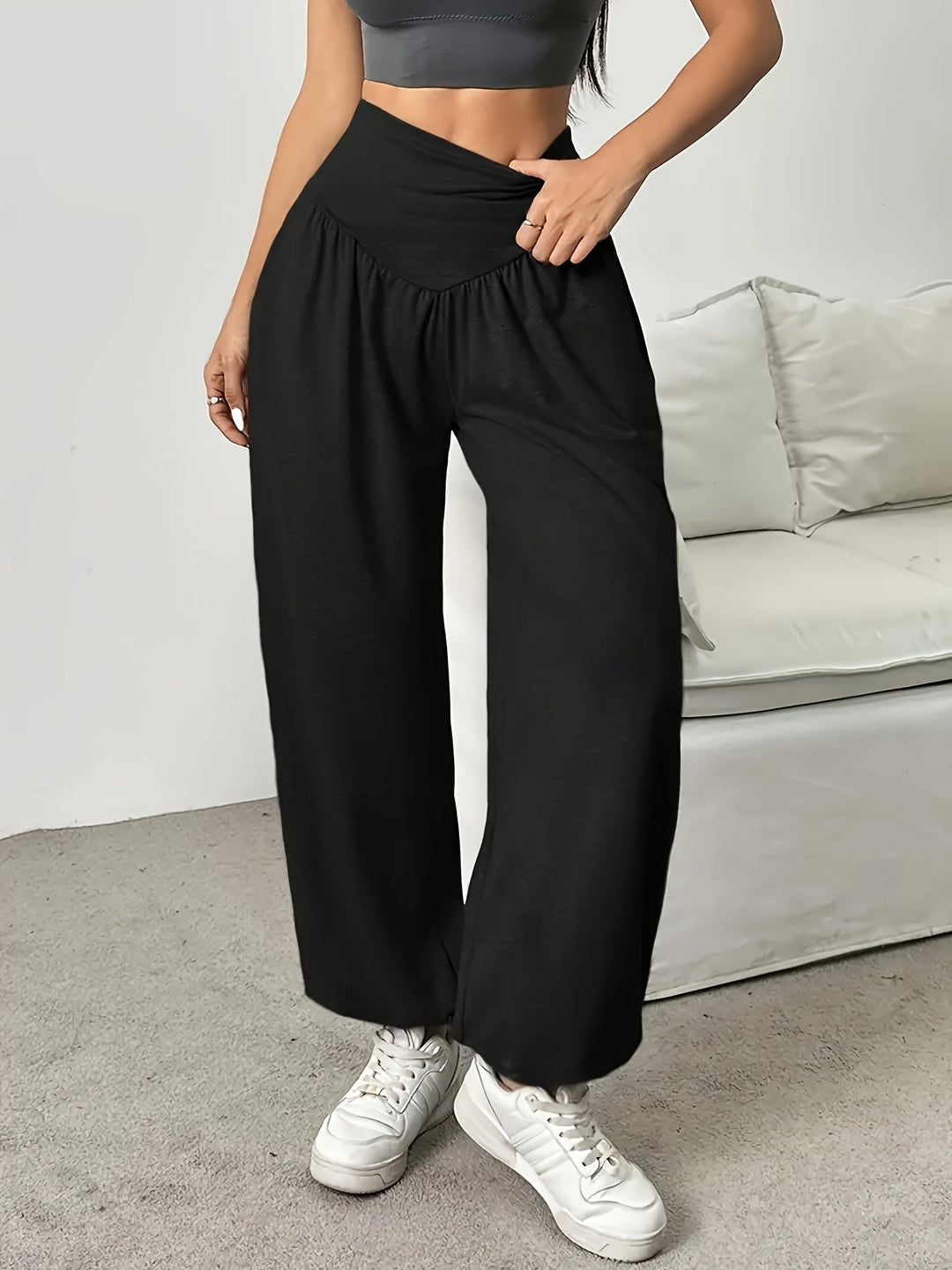 High-Waist Wide-Leg Lounge Pants