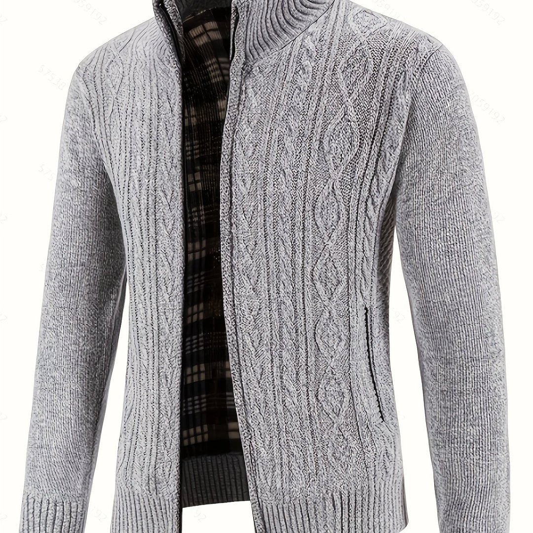Textured Full-Zip Cardigan