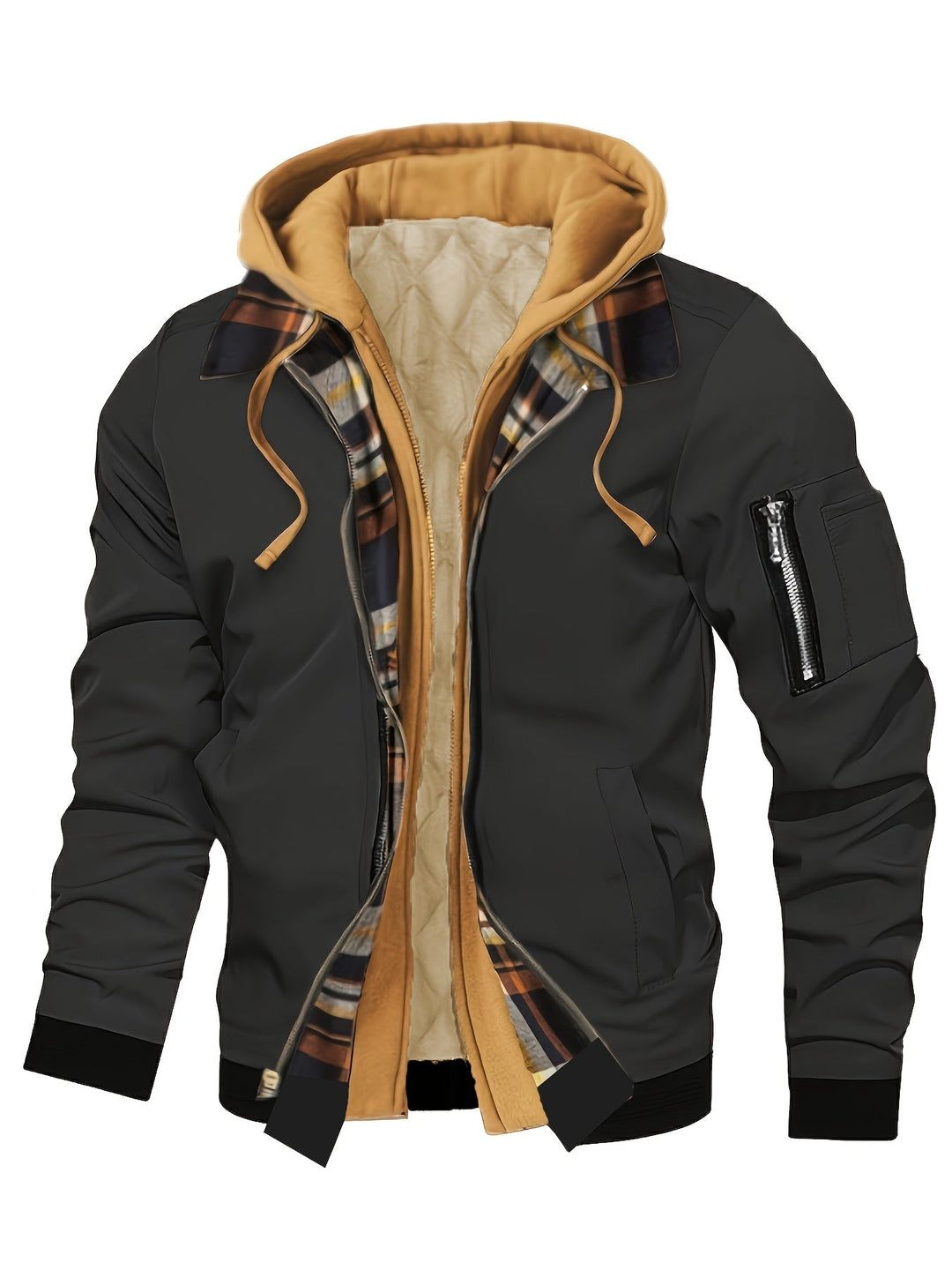 Hooded Warm-Lined Zip Jacket
