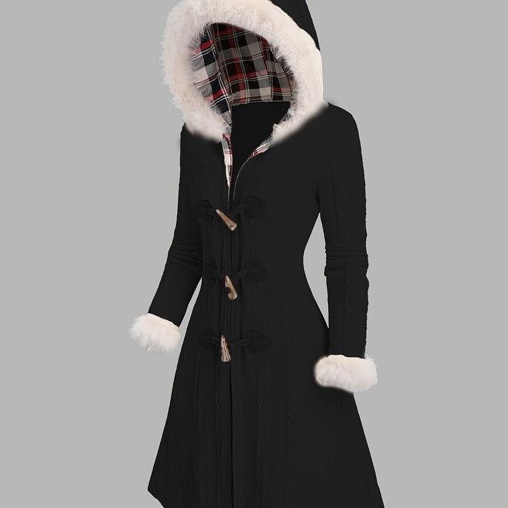 Fur-Trimmed Hooded Longline Coat