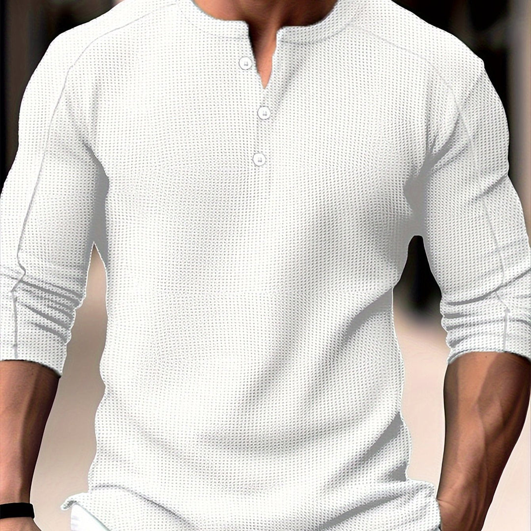 Textured Long-Sleeve Henley
