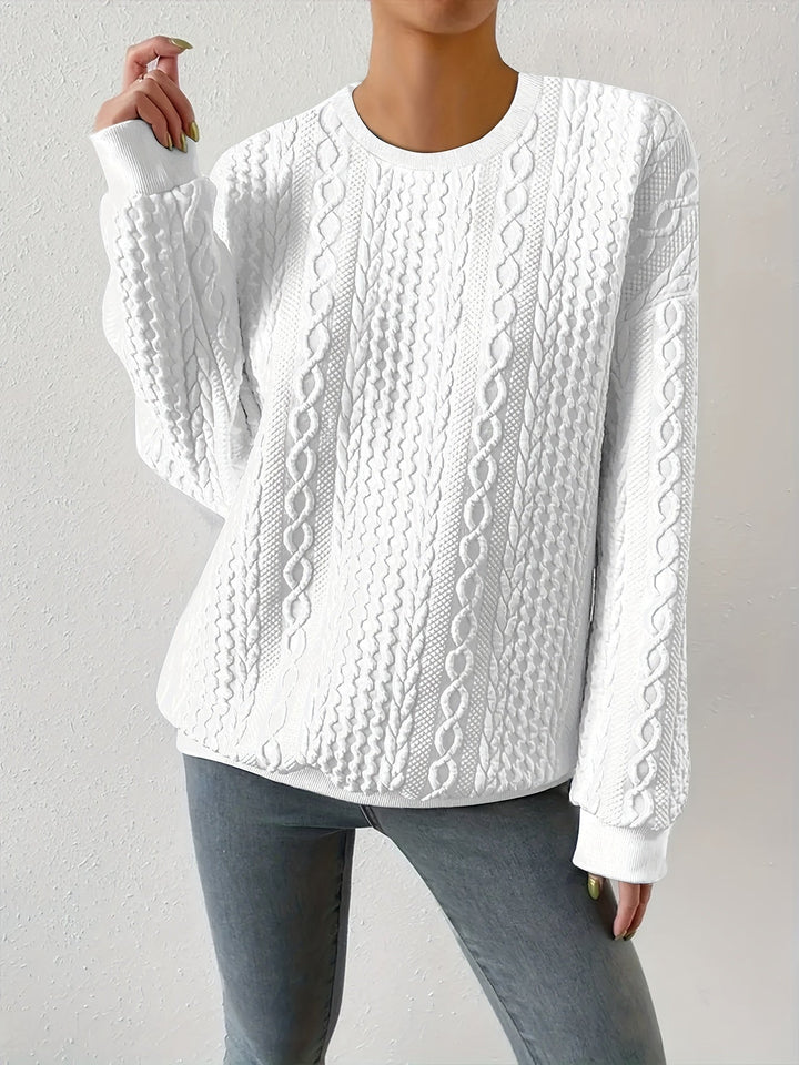 Textured Cable-Knit Sweatshirt