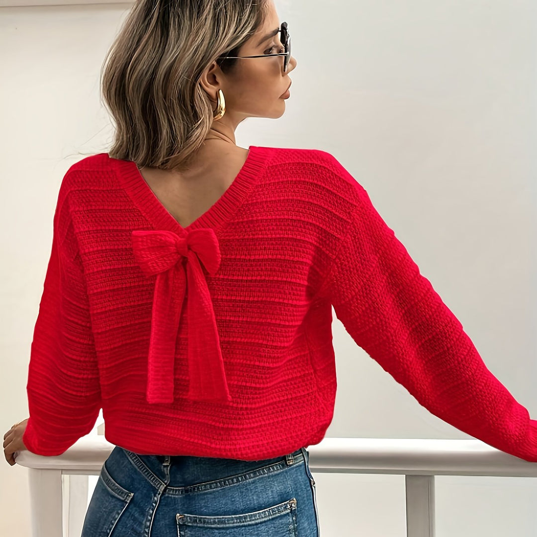 Bow-Detail Knit Sweater