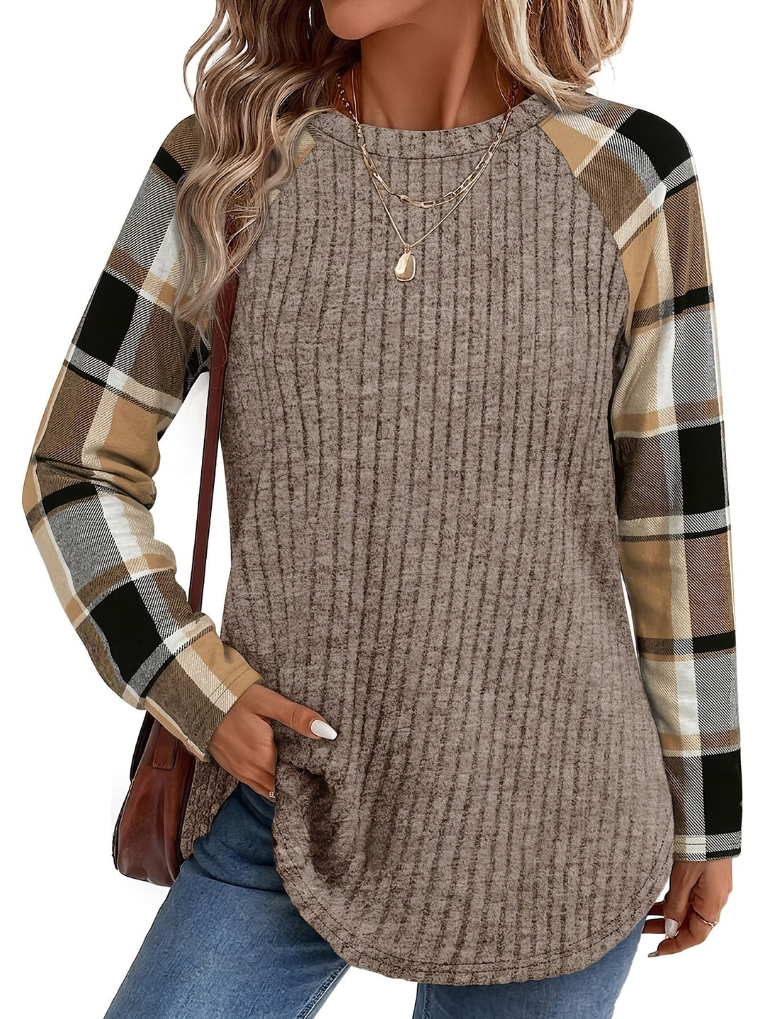 Relaxed Color-Block Long-Sleeve Top