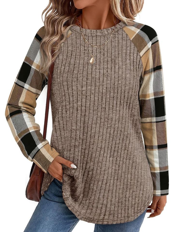 Relaxed Color-Block Long-Sleeve Top