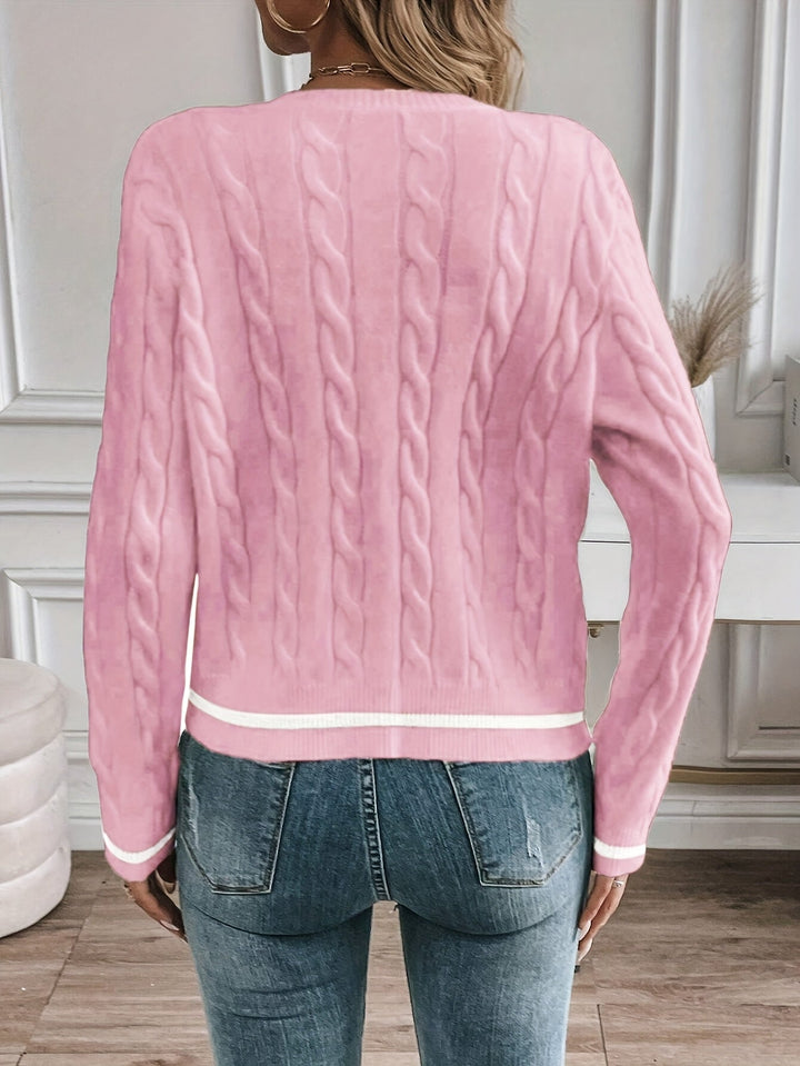 Refined Cable-Knit Cardigan