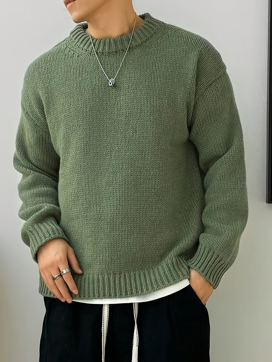 Relaxed Drop-Shoulder Sweater