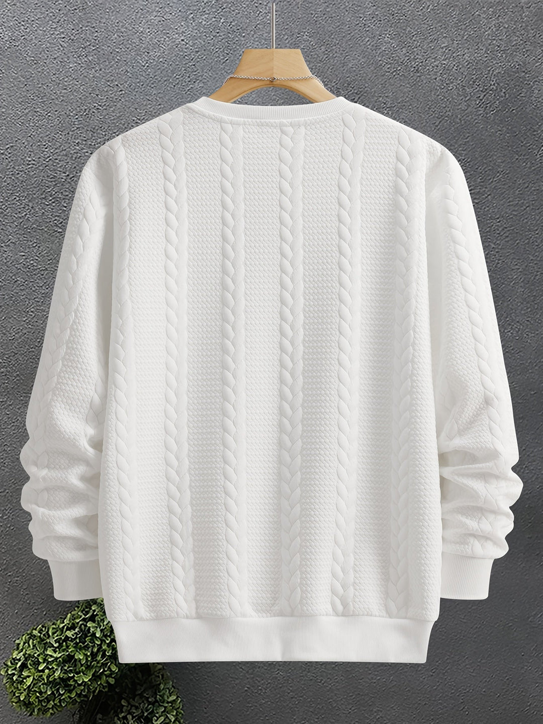 Textured Crew Neck Sweatshirt