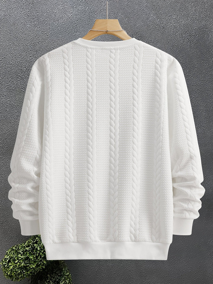 Textured Crew Neck Sweatshirt