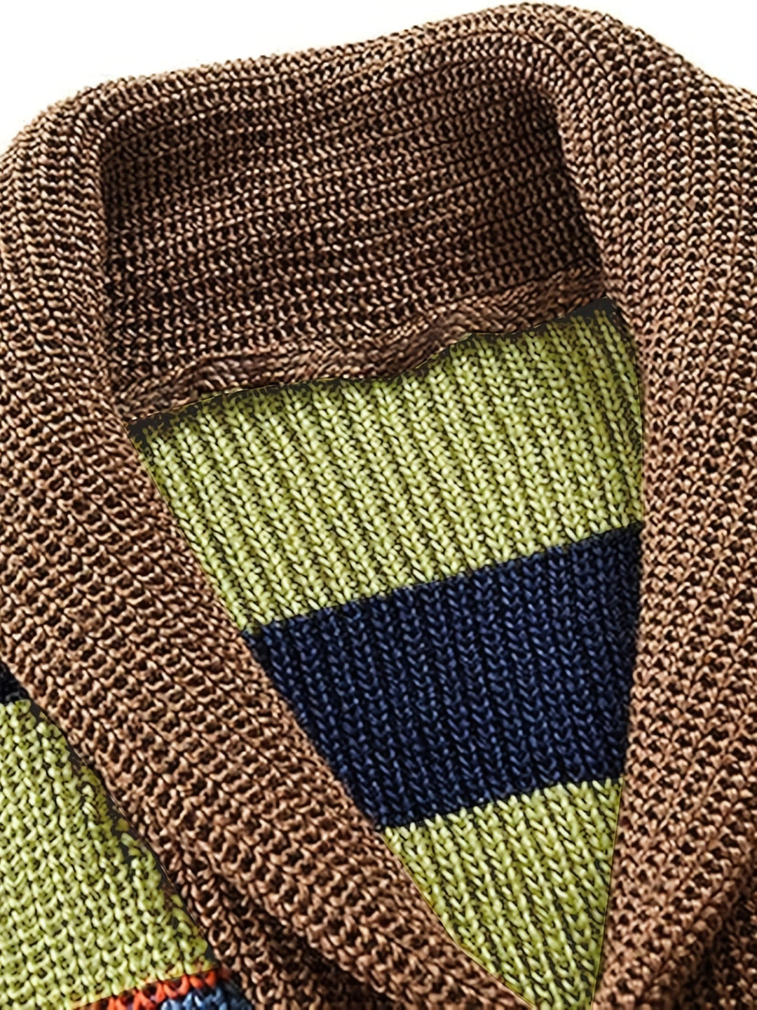 Striped Shawl-Collar Cardigan