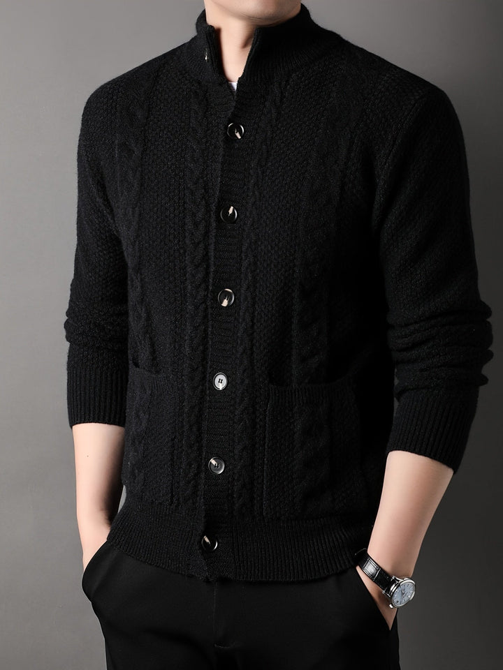 Textured Button-Front Cardigan