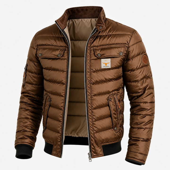 Quilted Stand-Collar Jacket