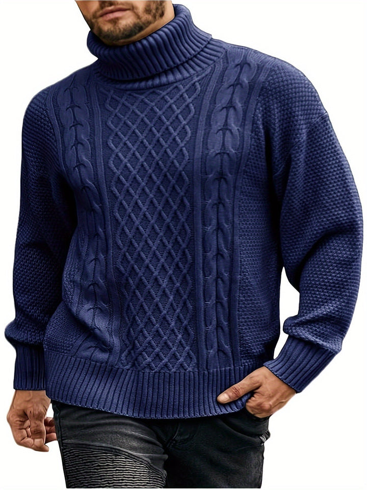 Classic Cable-Knit Turtleneck Sweater