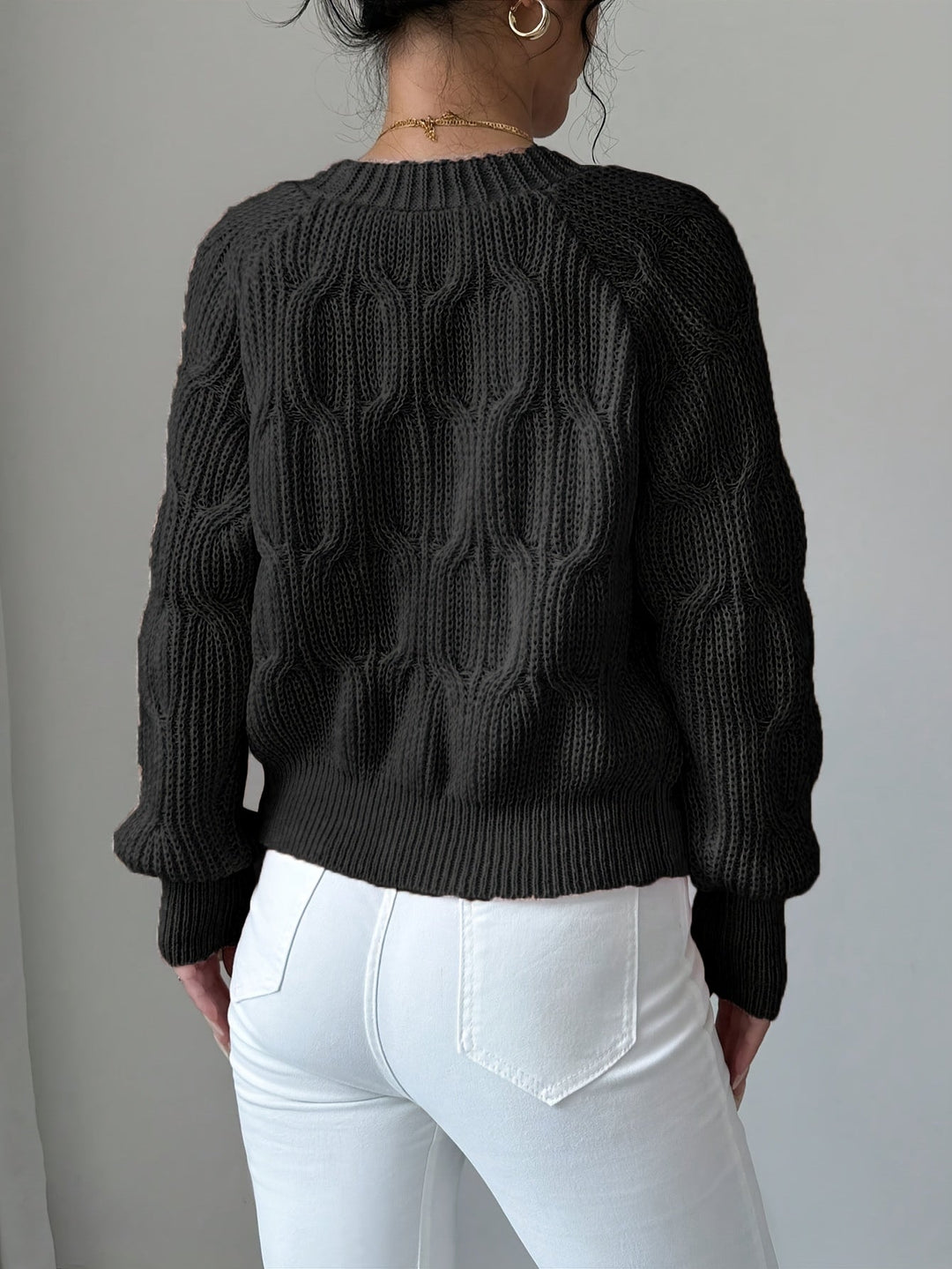 Soft Bow-Detail Long Sleeve Cardigan