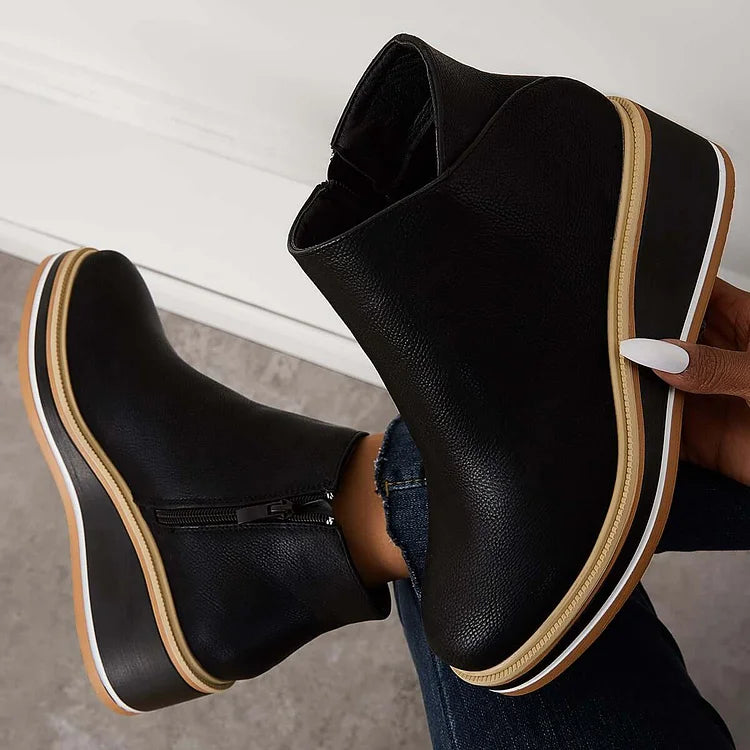 Sleek Platform Ankle Boots