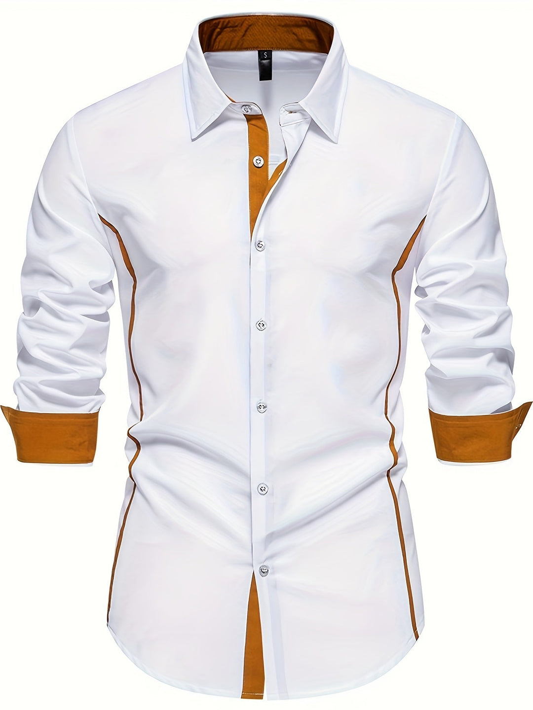 Contrast Trim Button-Up Shirt