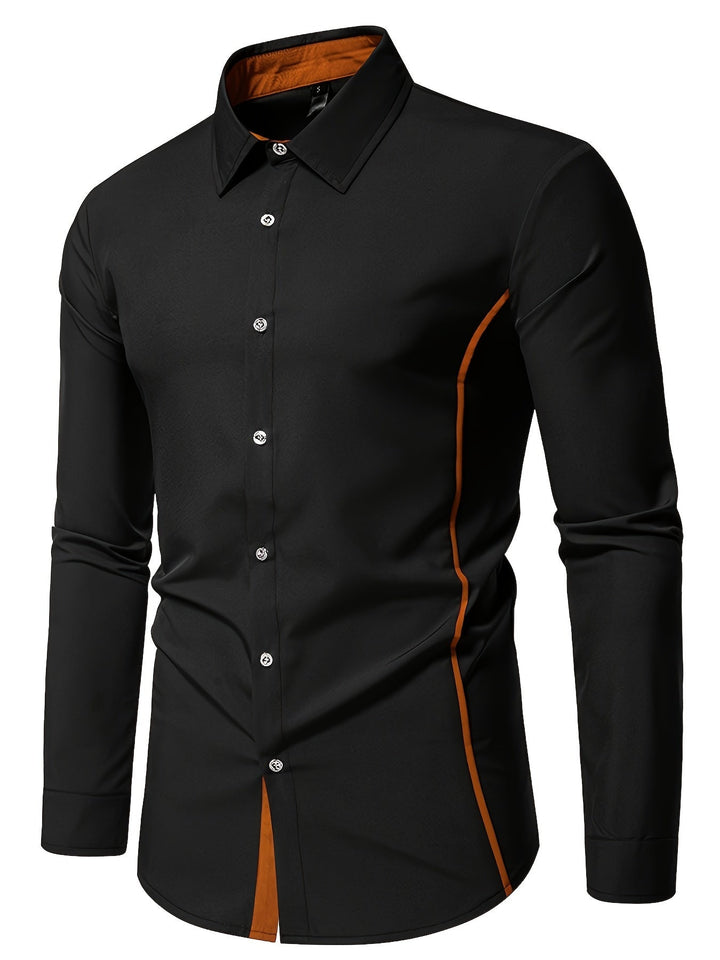 Contrast Trim Button-Up Shirt