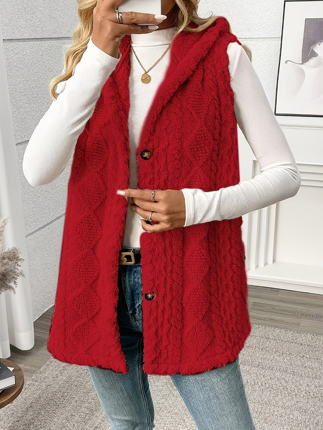Cozy Hooded Sleeveless Vest