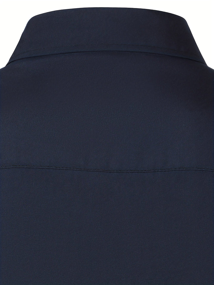 Contrast-Trim Long Sleeve Shirt