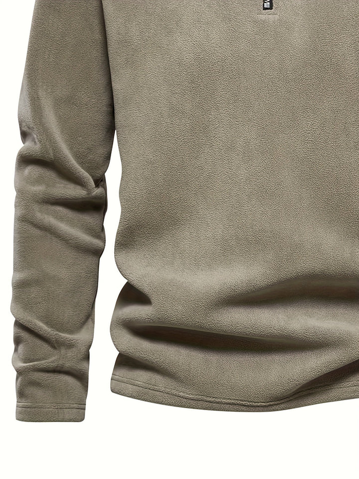 Half-Zip Stand-Collar Pullover