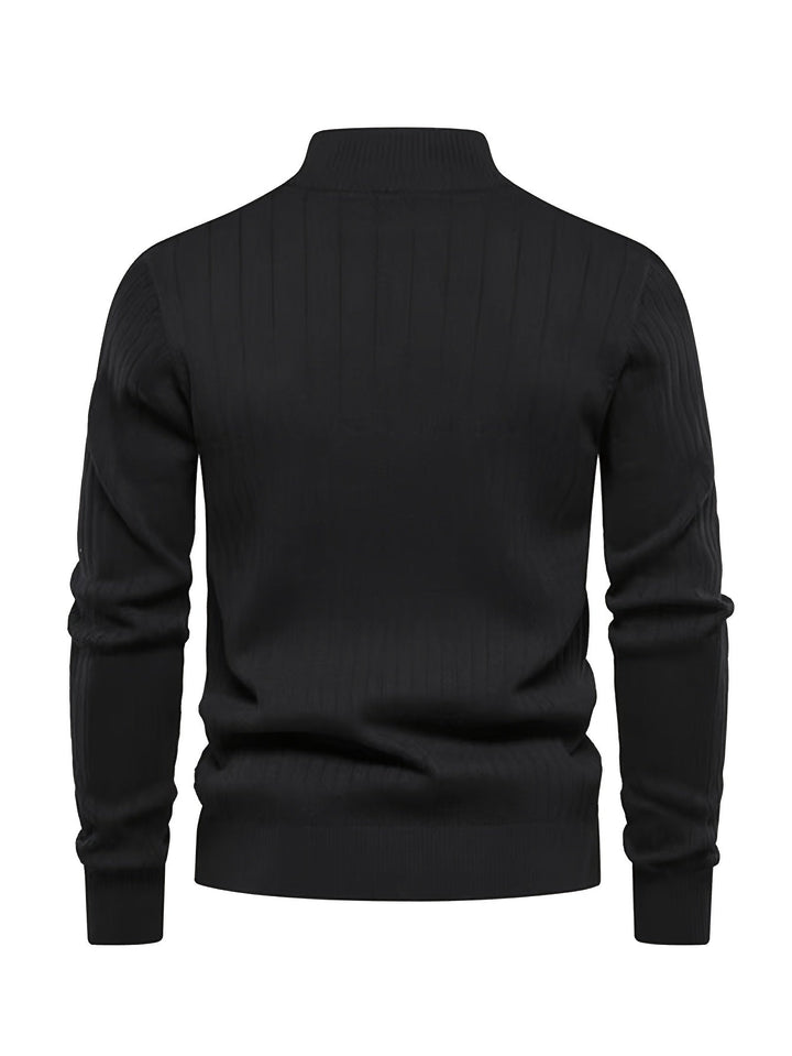Quarter-Zip Stand Collar Sweater