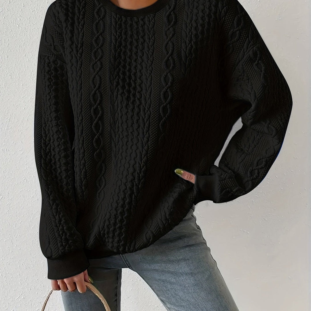 Textured Cable-Knit Sweatshirt