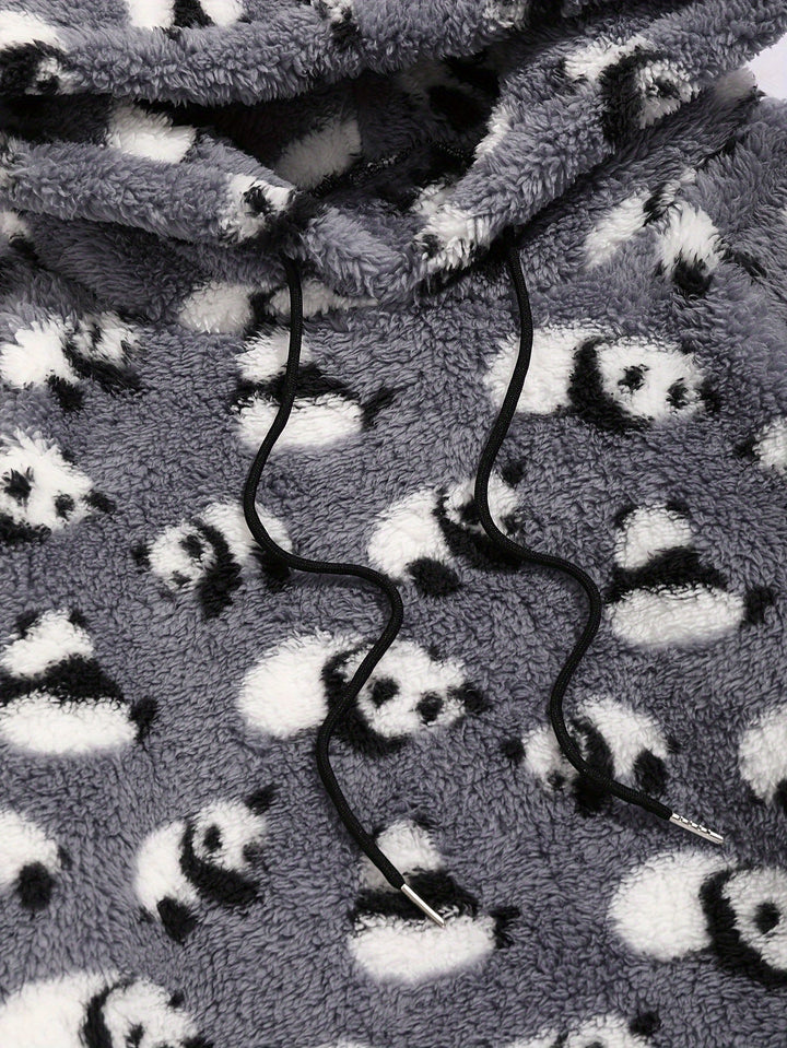 Patterned Hooded Sweatshirt
