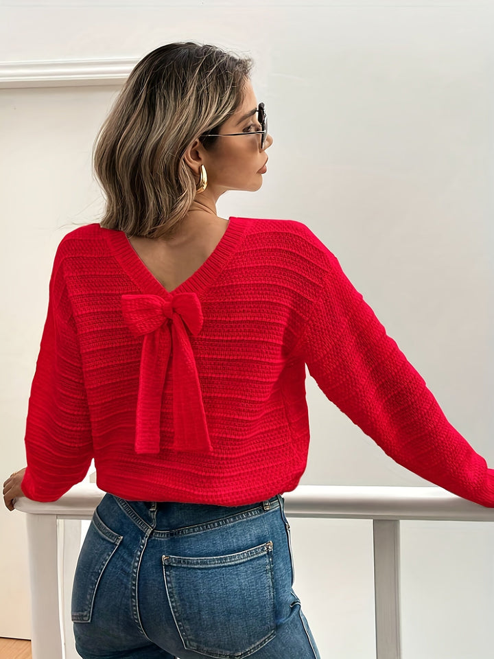 Bow-Detail Knit Sweater