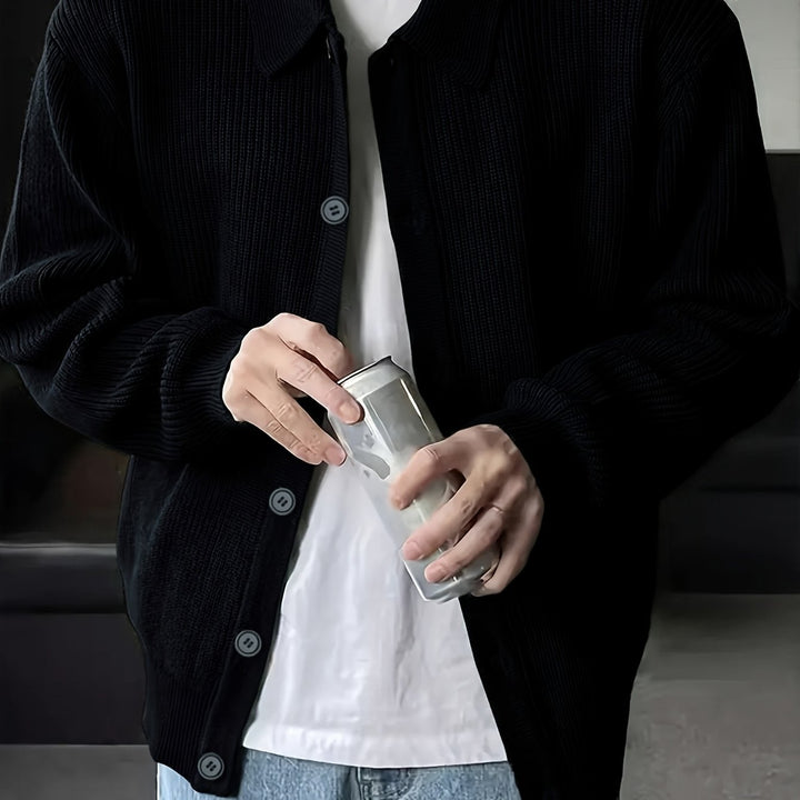 Relaxed Collared Cardigan
