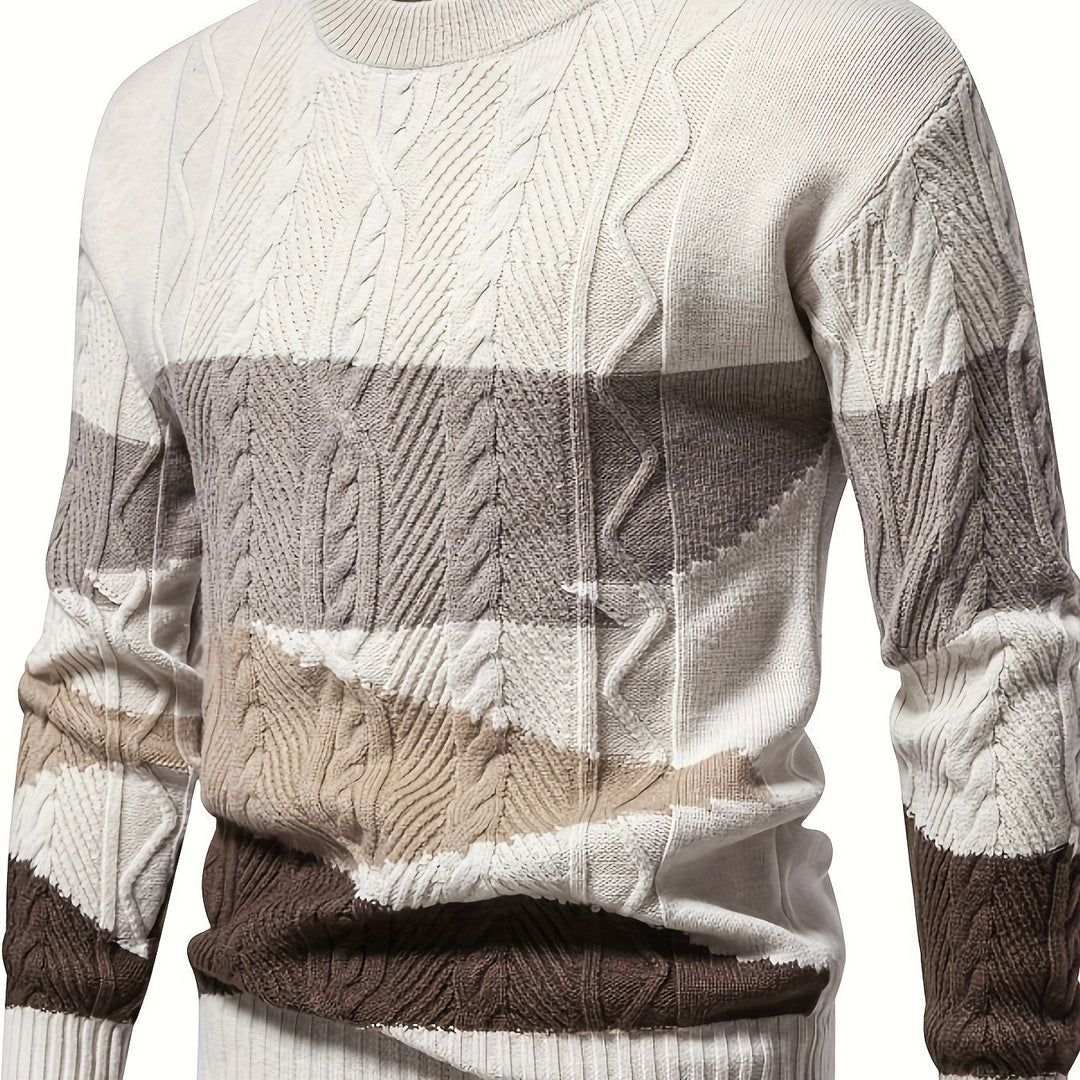 Textured Color-Block Sweater