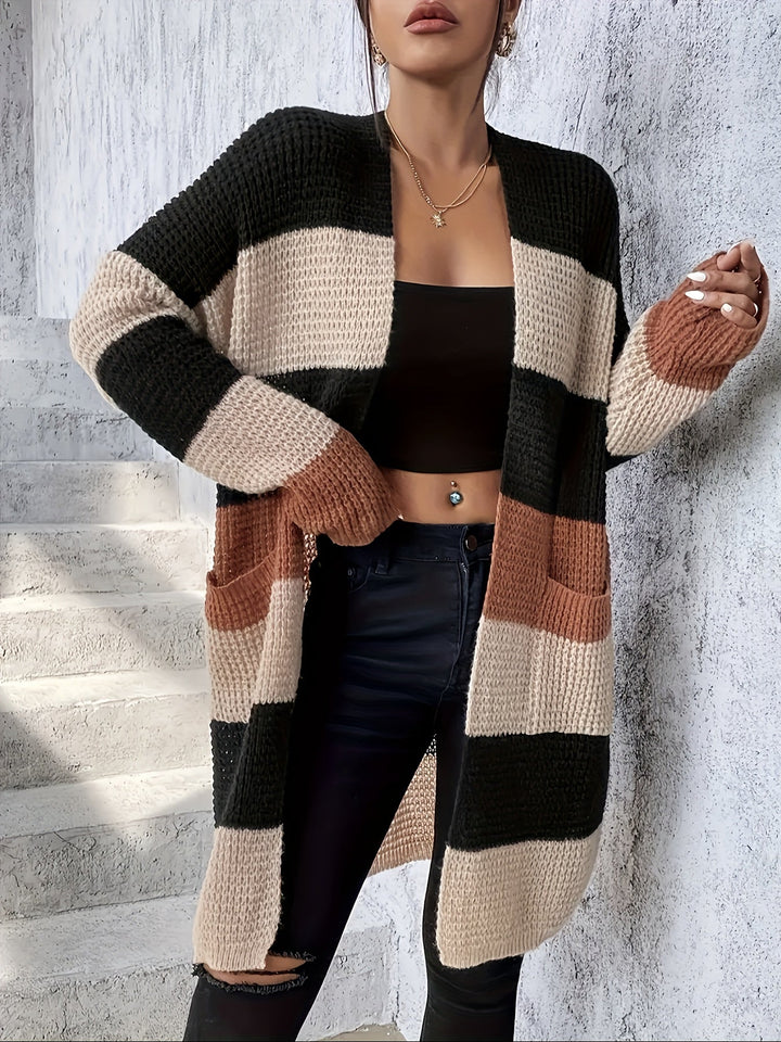 Colorblock Longline Cardigan