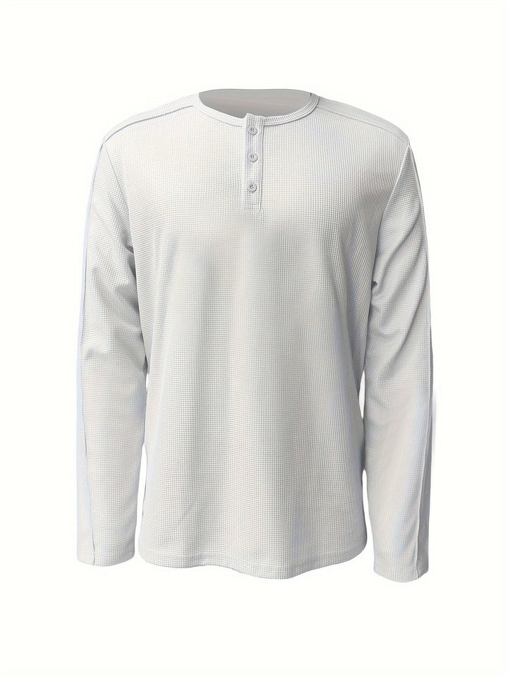 Textured Long-Sleeve Henley