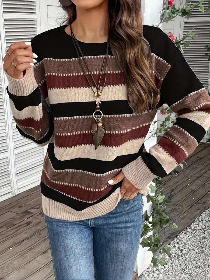 Striped Round-Neck Sweater