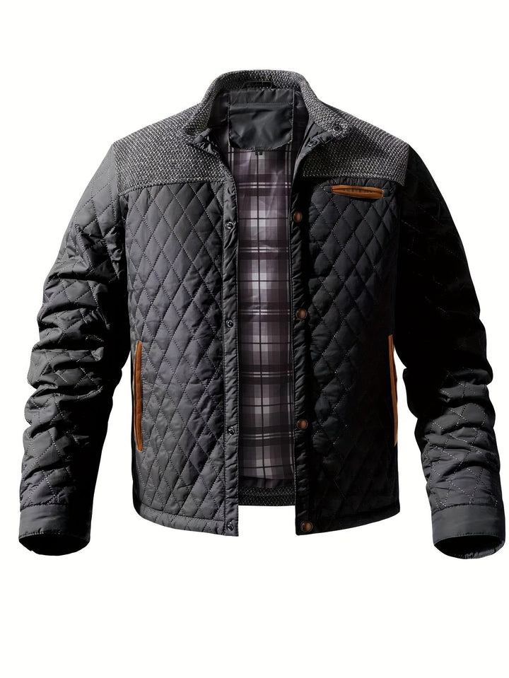 Quilted Stand-Collar Jacket