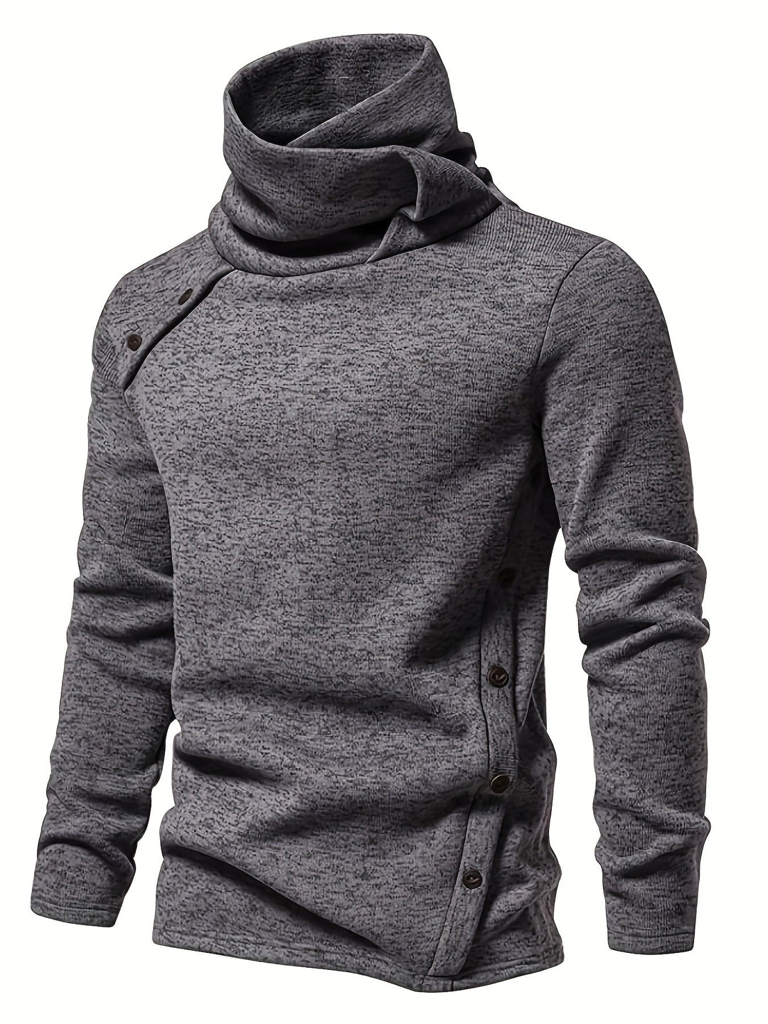 Slouchy Collar Button-Up Sweater