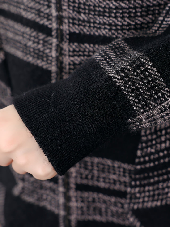 Hooded Checked Zip Jacket