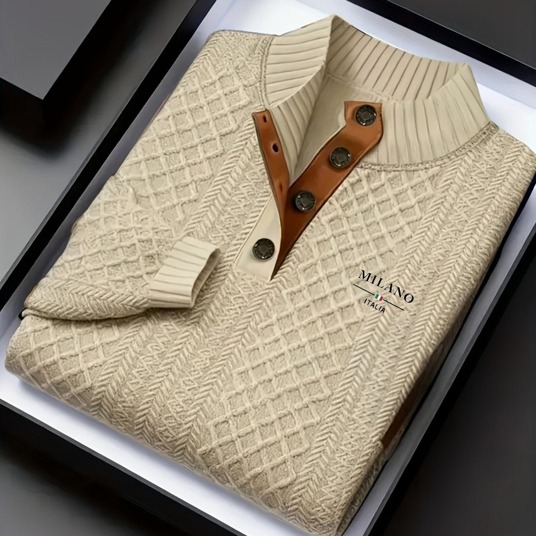 Textured Stand-Collar Sweater