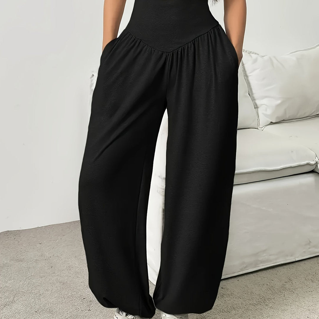 High-Waist Wide-Leg Lounge Pants