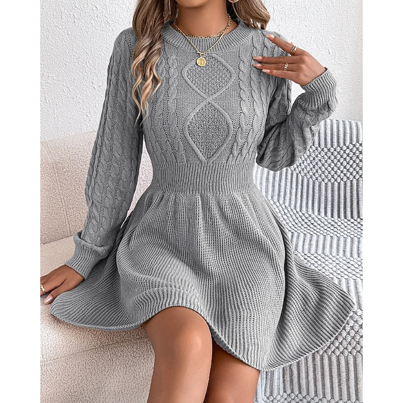 Cable-Knit Sweater Dress