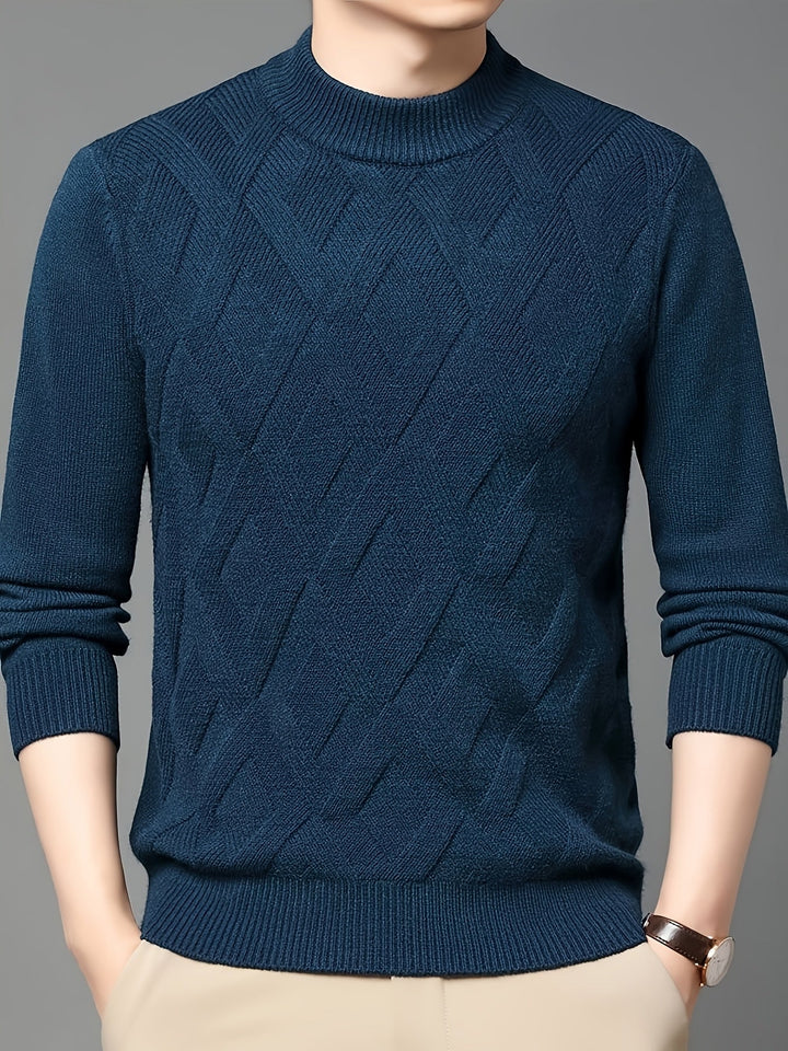 Textured Mock-Neck Sweater