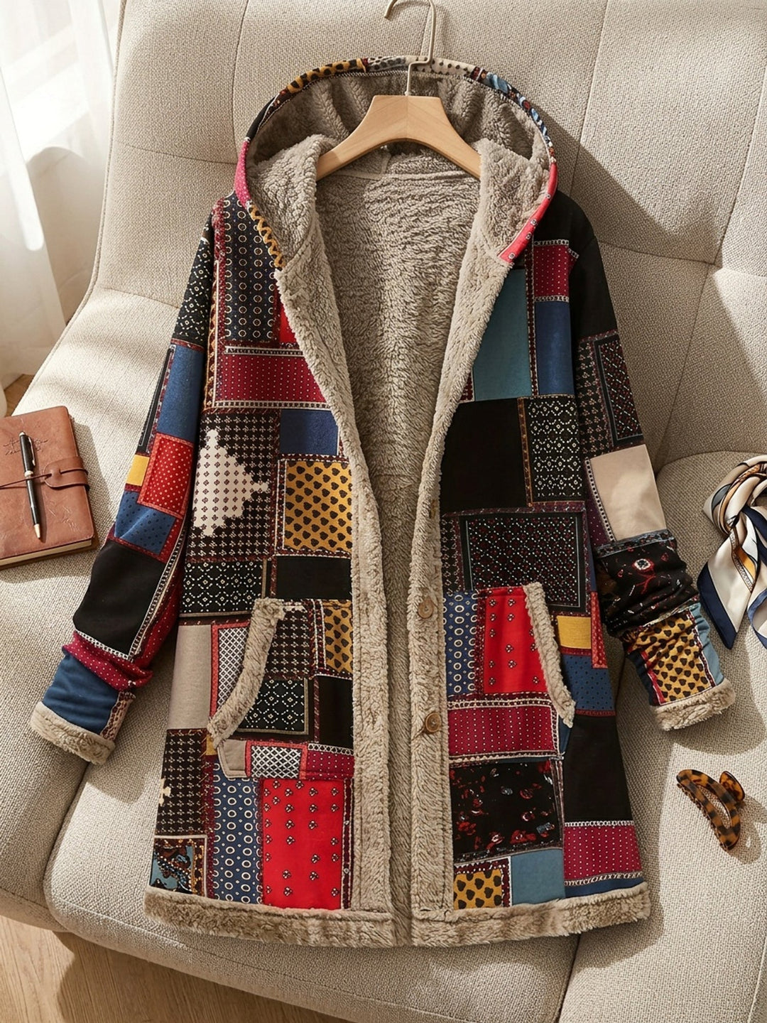 Patchwork Hooded Jacket