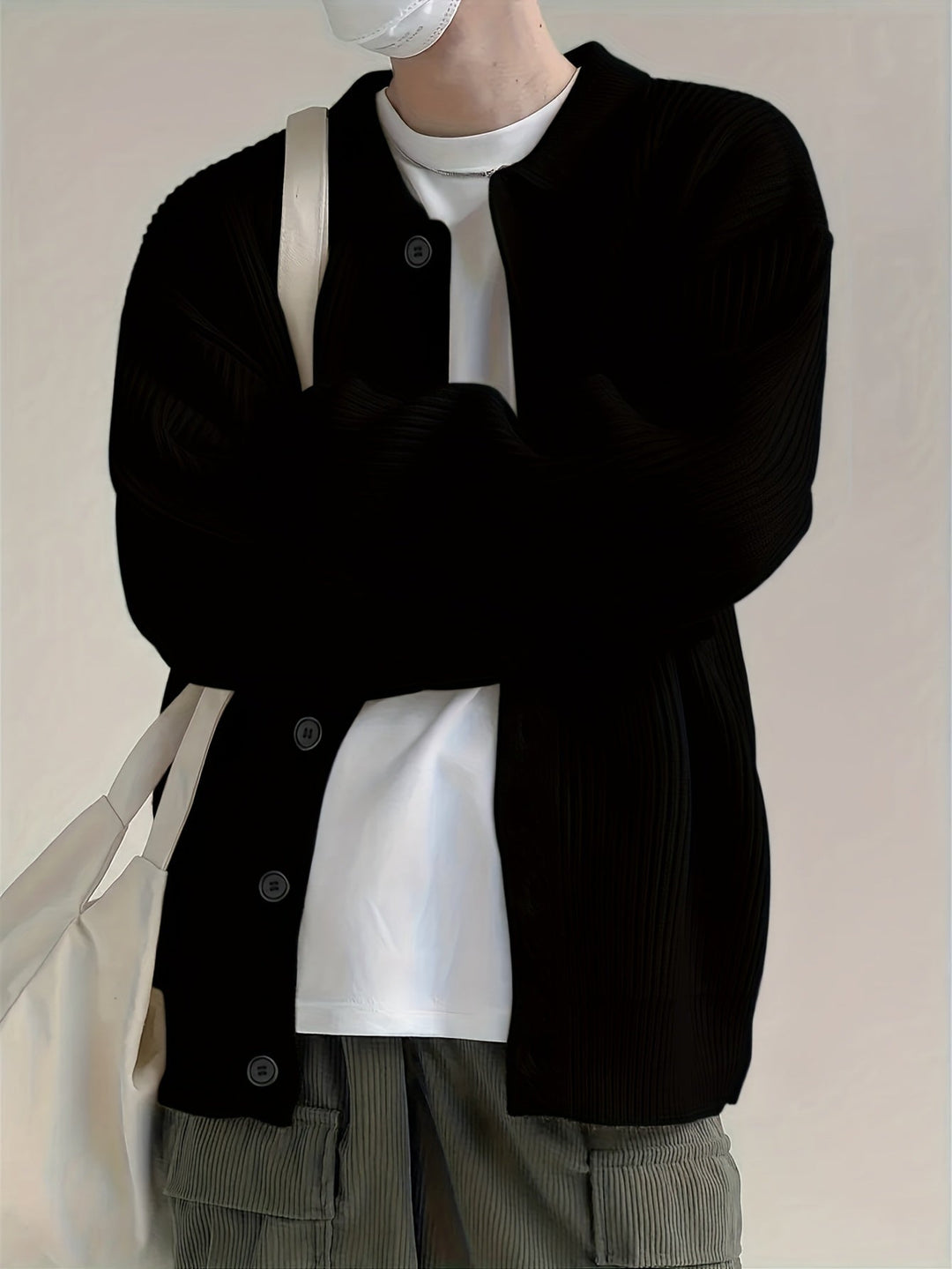Relaxed Collared Cardigan