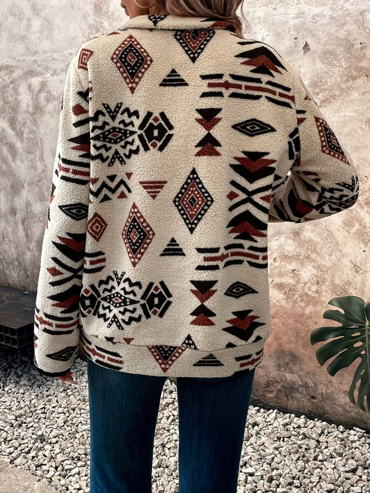 Aztec-Print Quarter-Zip Pullover