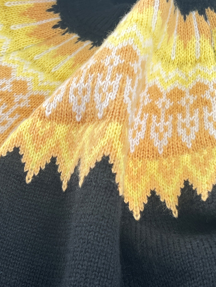 Chunky Jacquard Round Neck Sweater