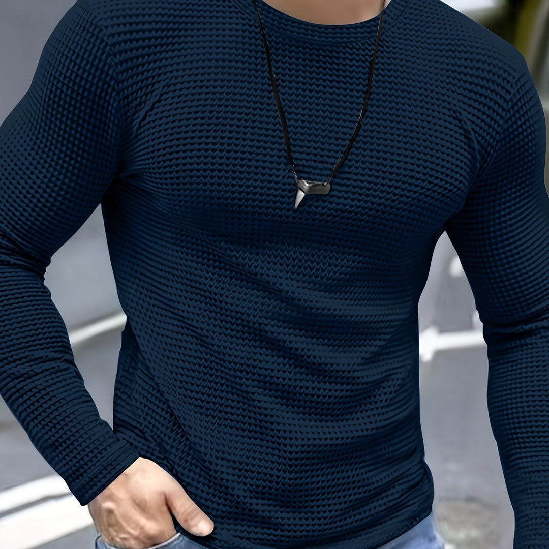 Textured Long-Sleeve Top
